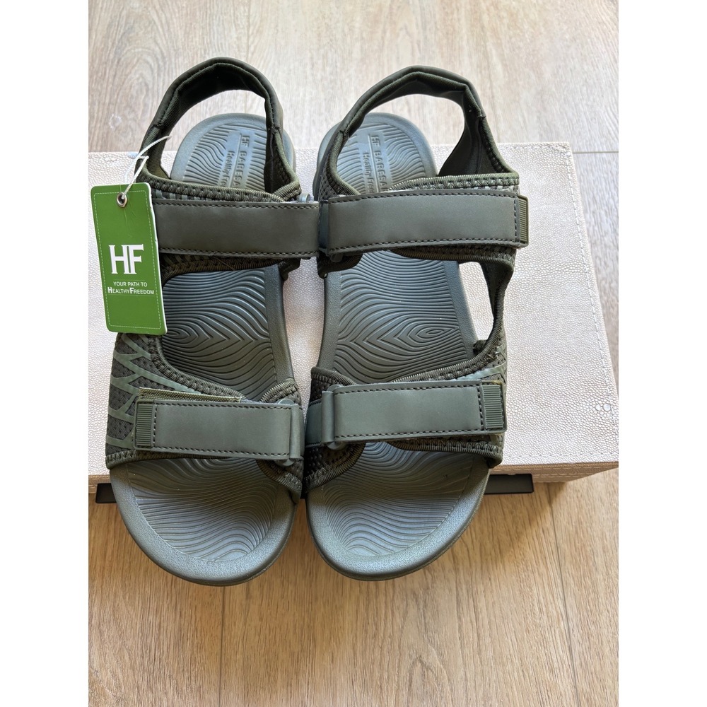 Healthy Freedom HF Barefoot Hike Sandals Olive Green Zero Drop Mens 9 Womens 11